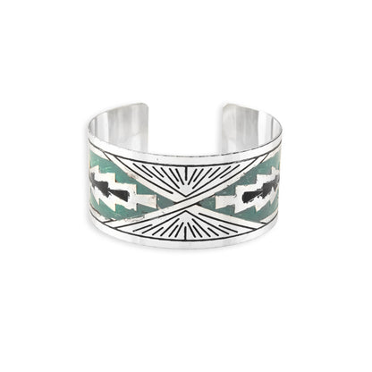 Day Rise Etched Metal Cuff Bracelet- Myra USA- {{Product type}}