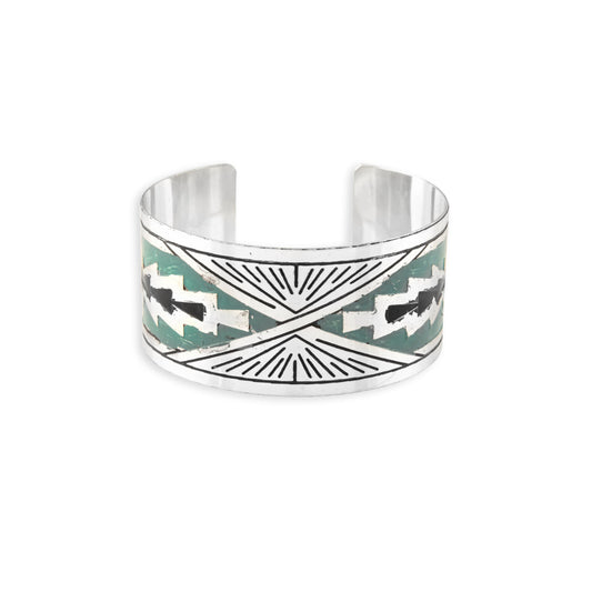 Day Rise Etched Metal Cuff Bracelet - - bracelet