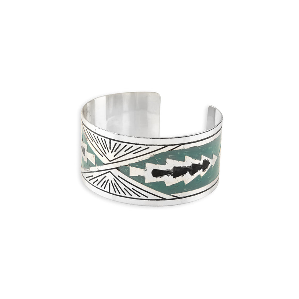 Day Rise Etched Metal Cuff Bracelet- Myra USA- {{Product type}}