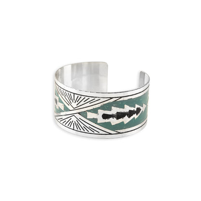 Day Rise Etched Metal Cuff Bracelet- Myra USA- {{Product type}}
