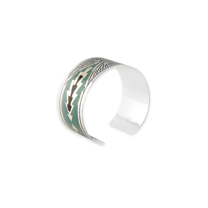 Day Rise Etched Metal Cuff Bracelet- Myra USA- {{Product type}}