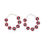 Circle of Flowers Gemstone Hoop Earrings- Myra USA- {{Product type}}