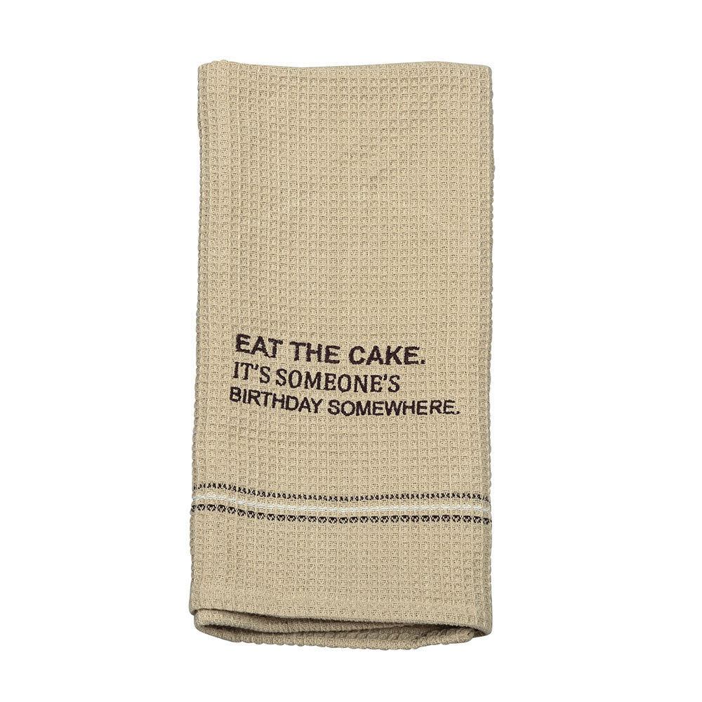 EAT THE CAKE DISH TOWEL '' SET OF 2 '' - - Home & Living