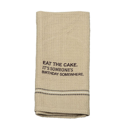 EAT THE CAKE DISH TOWEL '' SET OF 2 '' - - Home & Living