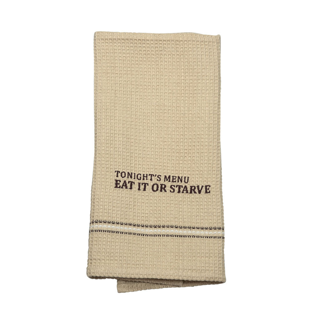 EAT IT OR STARVE DISH TOWEL '' SET OF 2 '' - - Home & Living
