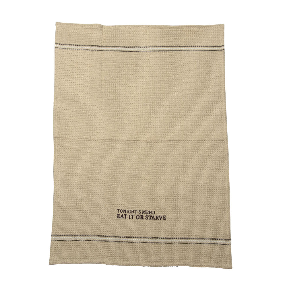 EAT IT OR STARVE DISH TOWEL '' SET OF 2 '' - - Home & Living
