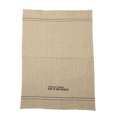 EAT IT OR STARVE DISH TOWEL '' SET OF 2 '' - - Home & Living