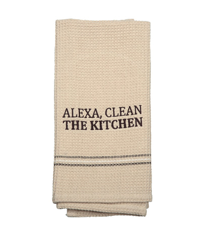 CLEAN THE KITCHEN DISH TOWEL SET OF 2 - - Home & Living