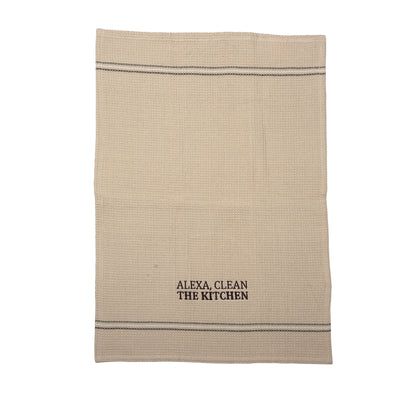 CLEAN THE KITCHEN DISH TOWEL SET OF 2 - - Home & Living