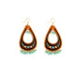 Camellia Hand-Tooled Leather Earrings- Myra USA- {{Product type}}