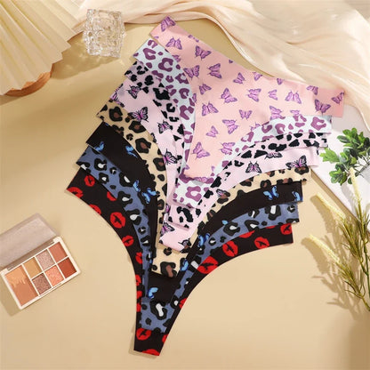 3Pcs Ultra-thin Seamless G-string Women Thongs Sexy Sweet Fruit Low-waist Panties Ladies Soft Cute Thongs Female S-XL T-Back - -