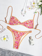 Sexy Coffee Polka Dot Print Bikini Set 2026 Women Pleate Push Up Bra Hollow Out Thong Swimsuit Summer Pool Bathing Suit Swimwear - Orange -