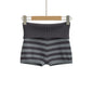 Spring Striped Knitted Shorts Fashion Striped Elastic Waist Versatile Straight Casual Knitted Shorts For Woman Fashion 4Z0M - Black Gray Stripe -