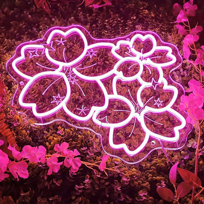 Pink Glow Flower Design LED Neon Sign - - led sign