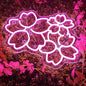 Pink Glow Flower Design LED Neon Sign - - led sign