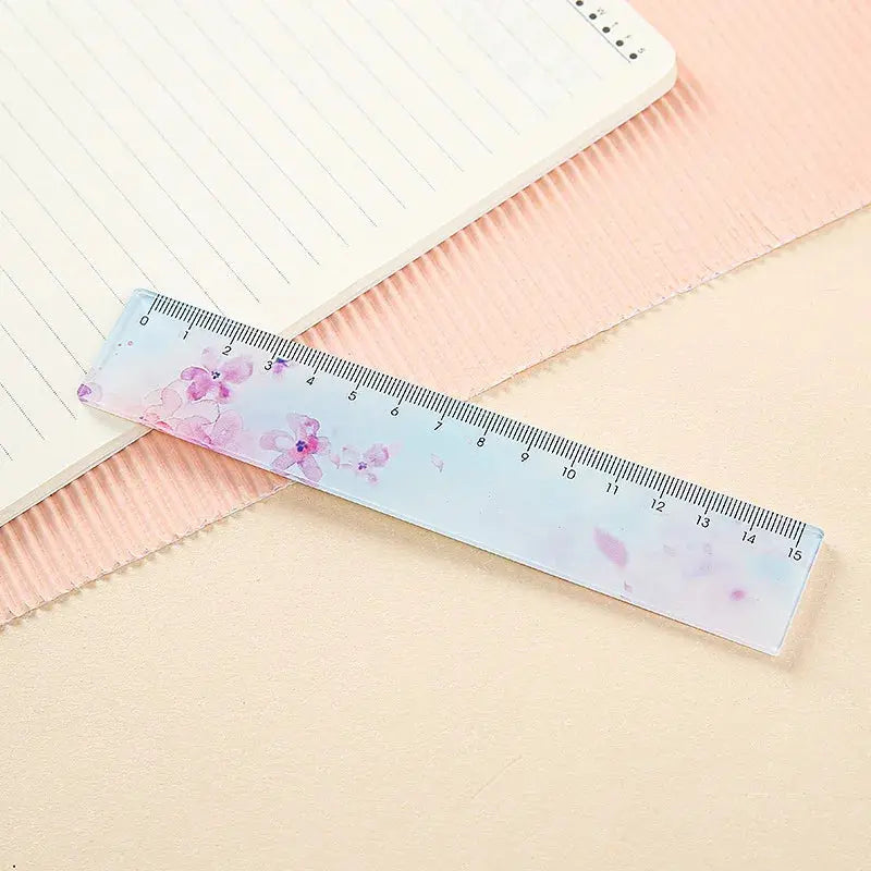 Flower Ruler 15cm light blue Kids Unisex