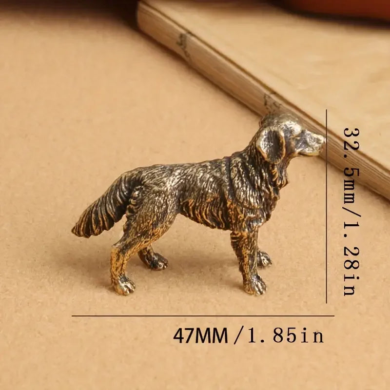 Copper Craft Brass Solid Owl Statue, Creative Animal Desk Ornaments, Desktop Home Decoration, Collectible, Cute Statue Ornament - dog China Mainland -