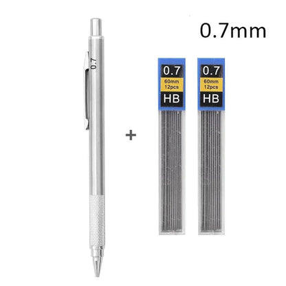 0.3 0.5 0.7 0.9 1.3 2.0mm Metal Mechanical Pencil HB Pencil Set Kia Day Design