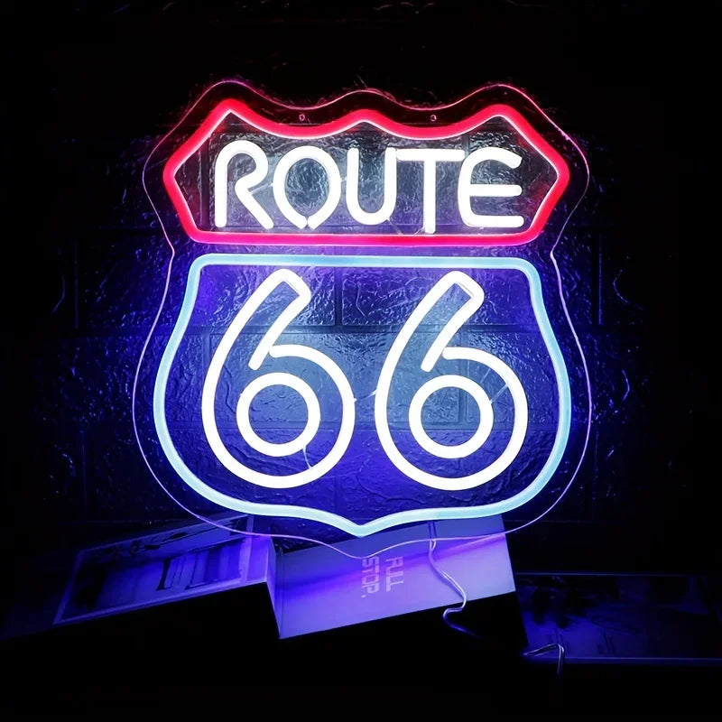 Historic Route 66 Neon Sign - - led sign