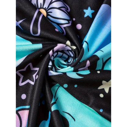 Hallowmas Skull Flower Print Pants Woman 2025 Plus Size Elastic Waist Wide Leg Pant Casual Large Full-length Trousers - -
