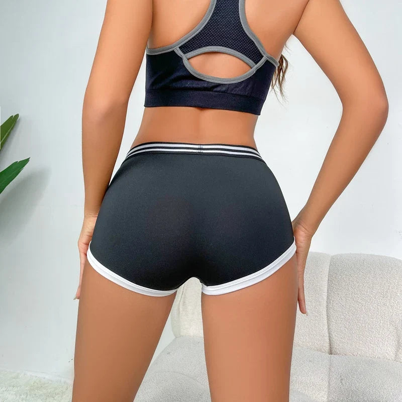 Fashions Women High Waist Butt Lift Sports Short Pants High Stretch Breathable Yoga Shorts Fitness Running Athletic Tights - -