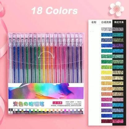 Gel Pen Glitter Gel Pen Set 18PCS School-age children Unisex