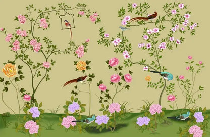 Flower Bird Landscape Wallpaper Kia Day Design