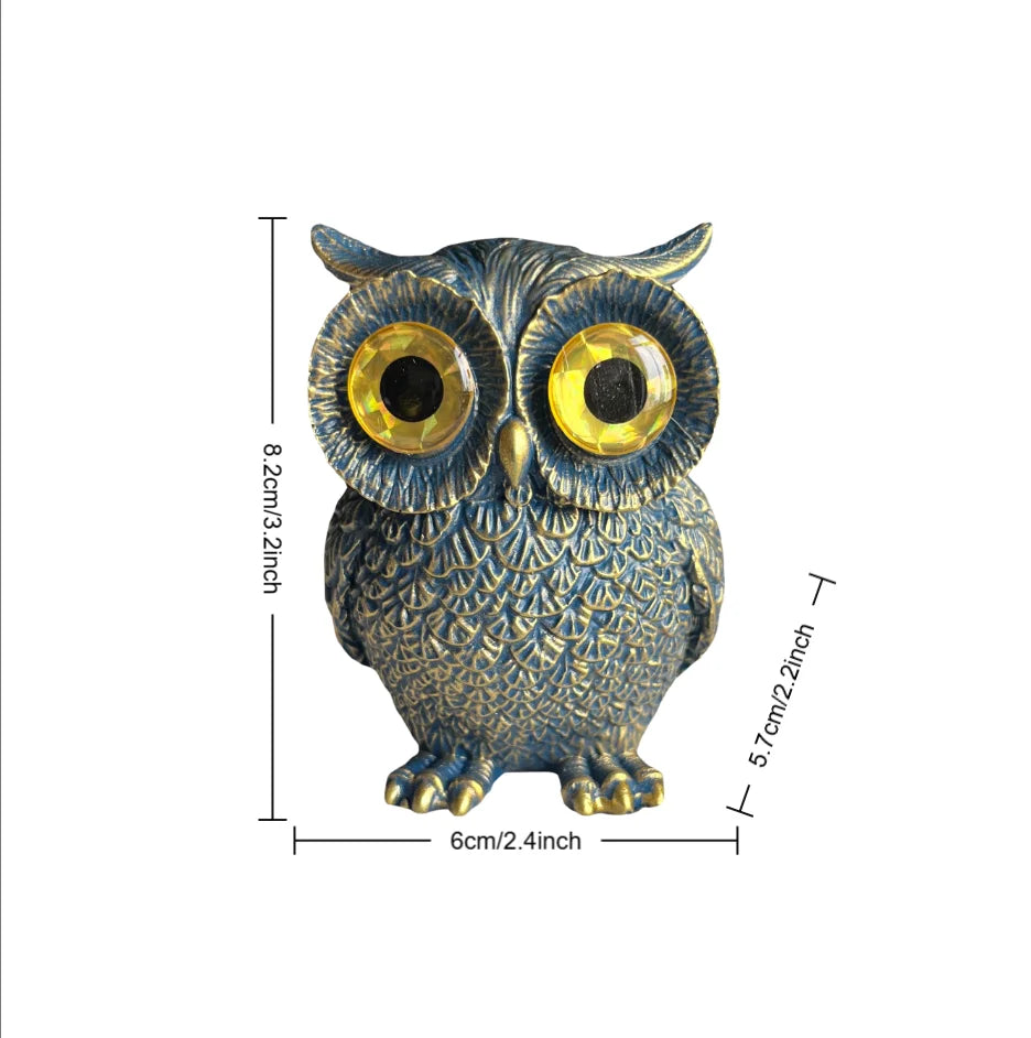 1 Piece of Retro-Style Cute Big-Eyed Owl Figurine, Creative Desktop Decoration Resin Craft, Adds Artistic Flair, Full of Details - -