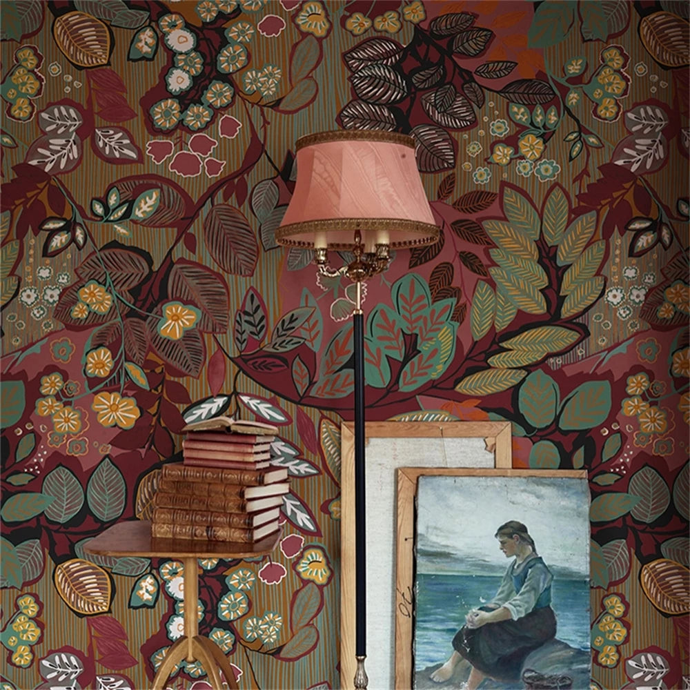 Custom Papel De Parede 3D Wallpaper Retro American Flower Wallpapers for Living Room TV Wall Cloth Mural Bedroom TV Background Kia Day Design