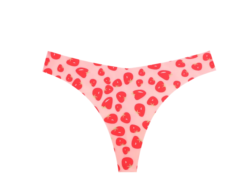 3Pcs Ultra-thin Seamless G-string Women Thongs Sexy Sweet Fruit Low-waist Panties Ladies Soft Cute Thongs Female S-XL T-Back - -