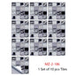 10pcs Mosaic Hard Tiles Sticker 2d Peel & Stick silver grey black