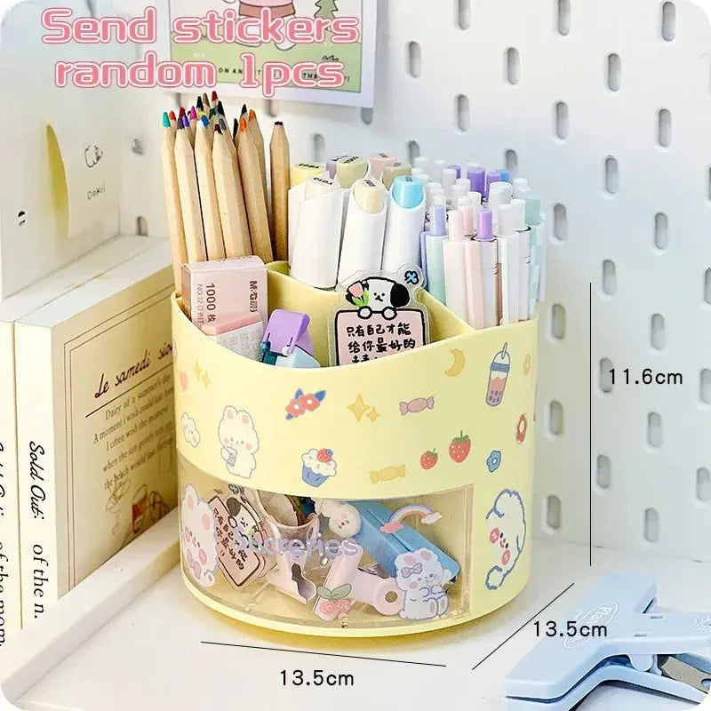 Multi-Purpose Rotating Organizer yellow send stickers