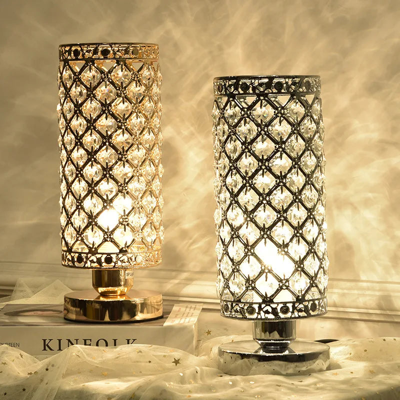 Luxury Crystal Table Lamp Night Lamp Diamond Crystal Decorative Table Lamp Bedroom Bar Night Light LED Desk Night Light Lamps - -