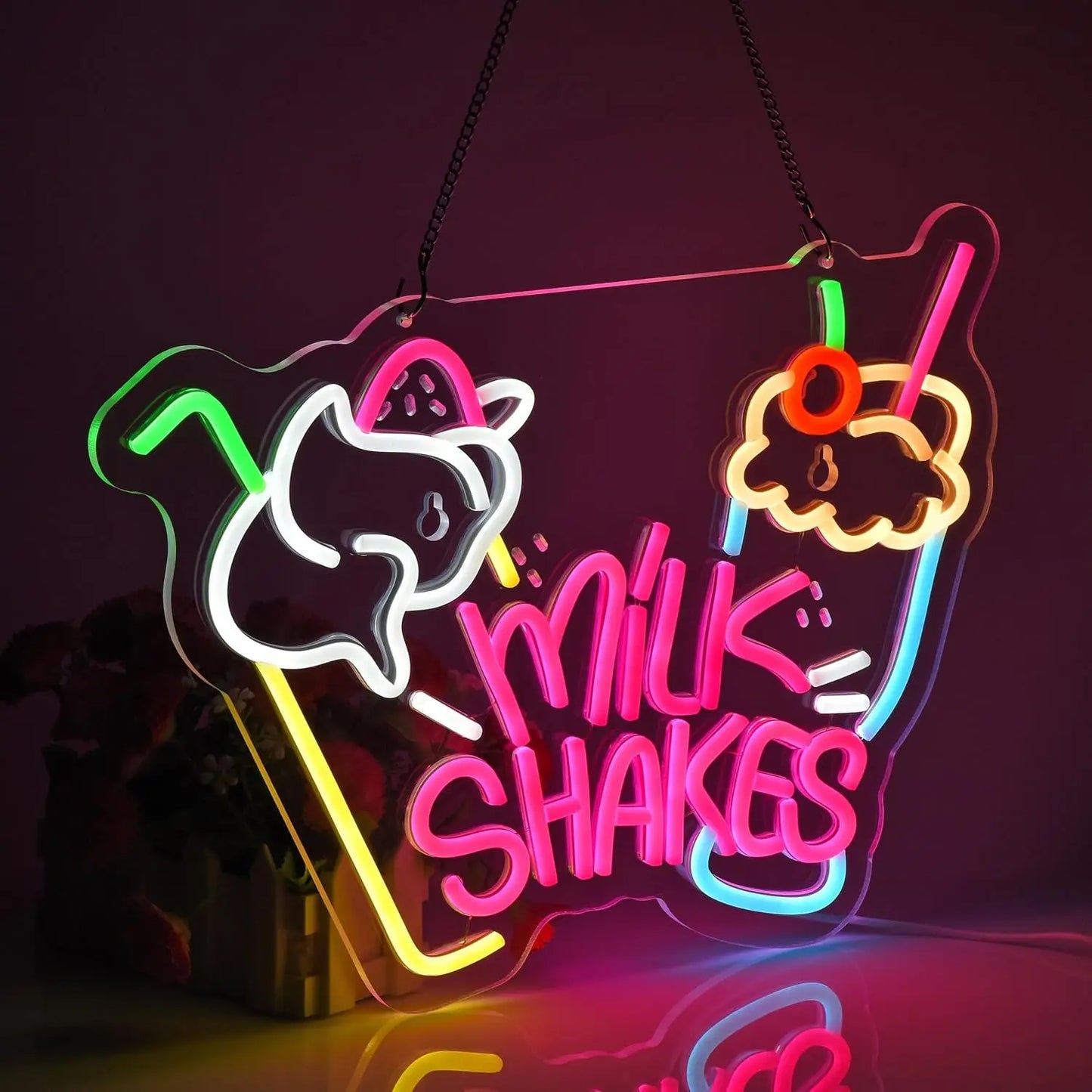 Vibrant Milk Shakes Neon Sign - - led sign