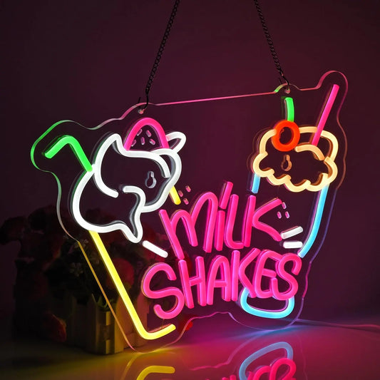 Vibrant Milk Shakes Neon Sign - - led sign