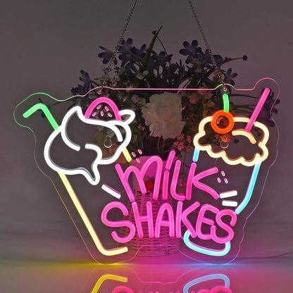 Vibrant Milk Shakes Neon Sign - - led sign