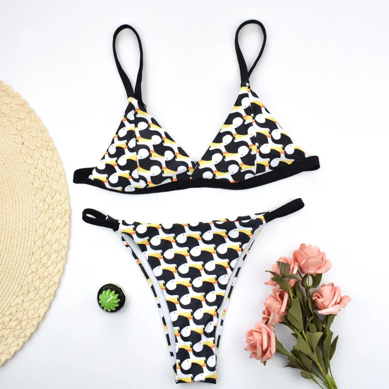 Triangle String Bikinis 2025 Halter Swimsuit Women Triangular Sexy Swimwear Female Bathers Bathing Swimming Swim Suit Beachwear - -