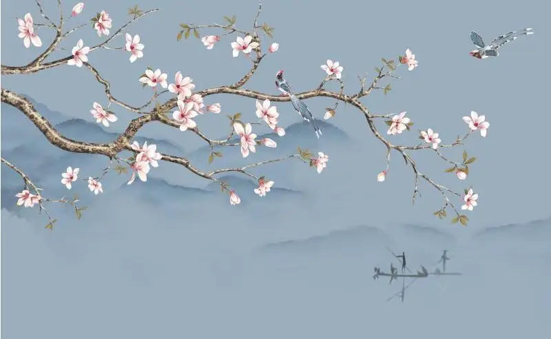 Flower Bird Landscape Wallpaper Kia Day Design