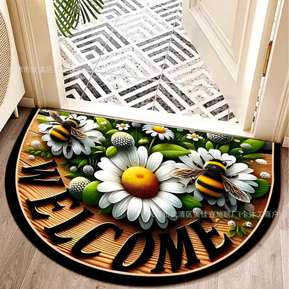 VIKAMA Bohemian Semi-Circular Carpet, Indoor And Outdoor Entrance Mat, Bathroom Door Mat, Soft And Anti-Slip Home Decoration. - LFLR-4 -