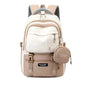 Girls Waterproof Backpack With Purse KHAKI