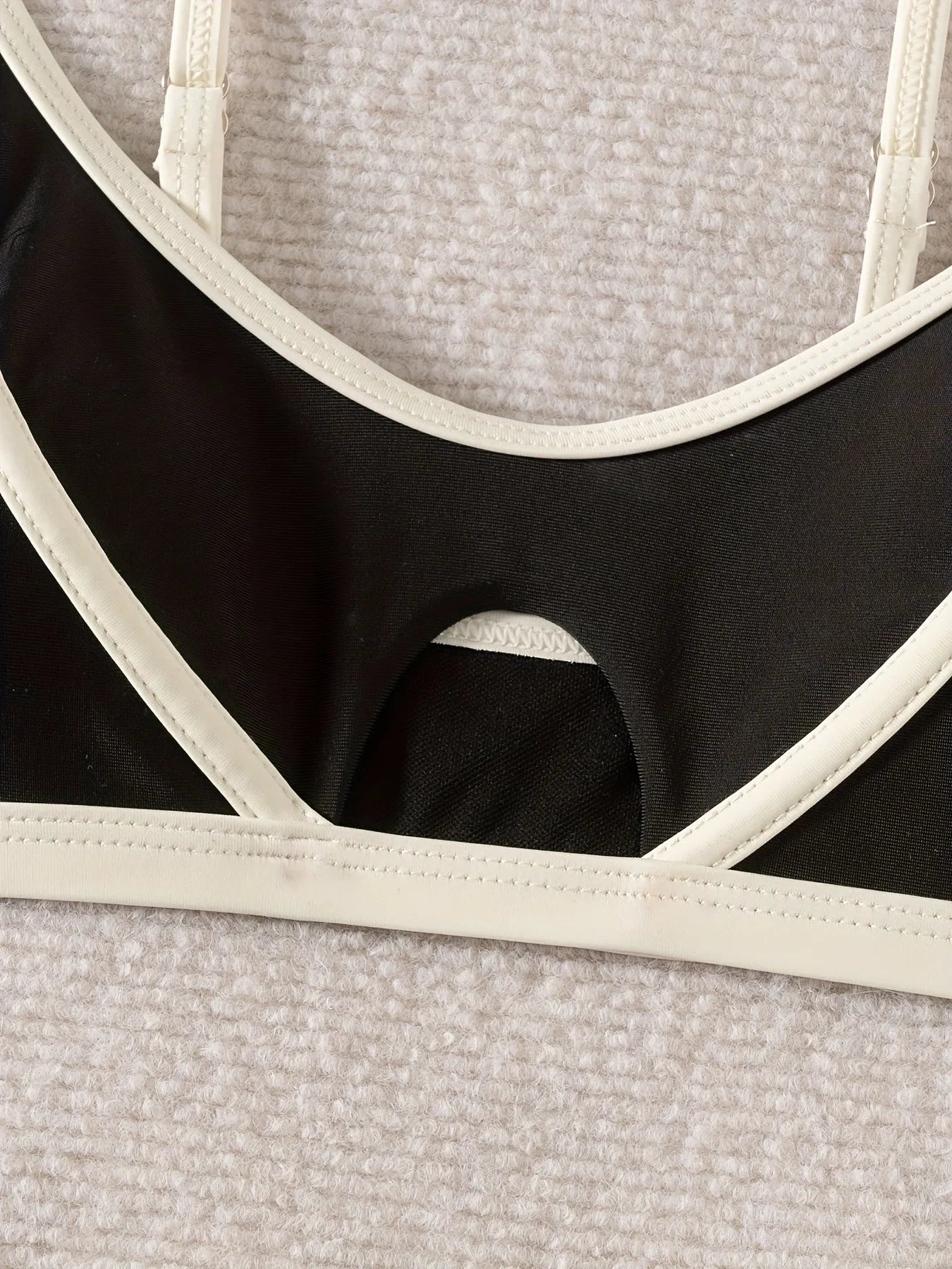 Sexy Black White Patchwork Bikini Set Women Hollow Out Push Up Bra Thong Swimwear 2026 Beach Holiday Bathing Suit Micro Swimsuit - -