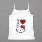 Y2K Hello Kitty Crop Top – Emo Girls Vintage Punk Tank - 37961- White - casualwear