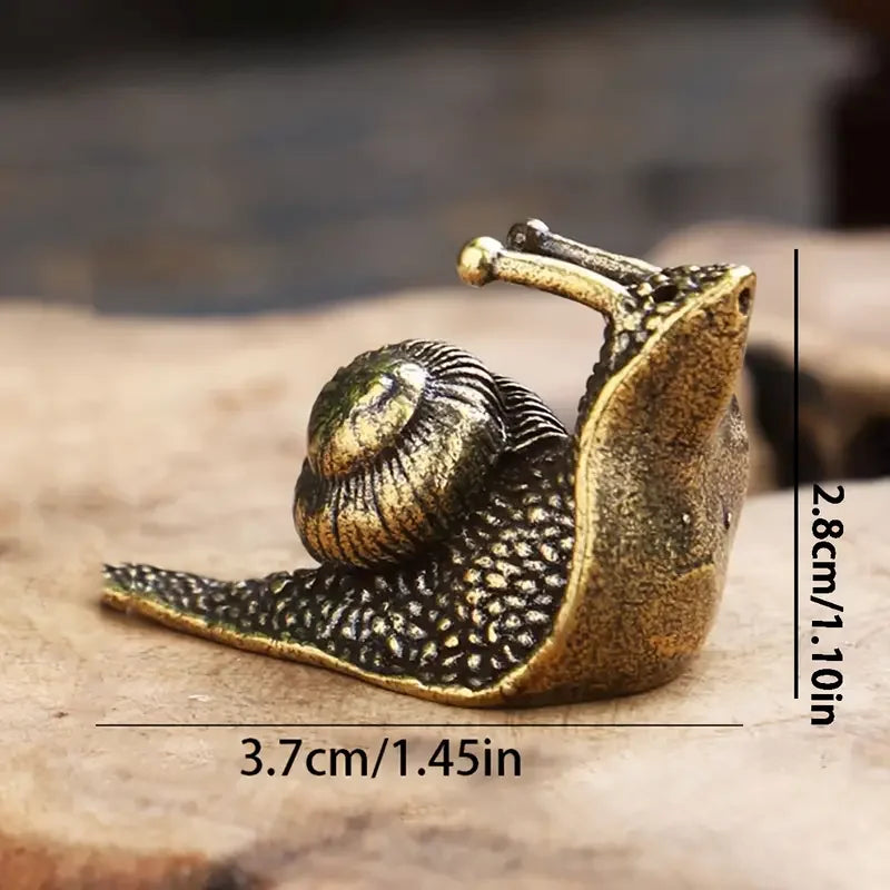 Copper Craft Brass Solid Owl Statue, Creative Animal Desk Ornaments, Desktop Home Decoration, Collectible, Cute Statue Ornament - snail China Mainland -