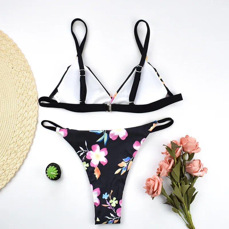 Triangle String Bikinis 2025 Halter Swimsuit Women Triangular Sexy Swimwear Female Bathers Bathing Swimming Swim Suit Beachwear - -