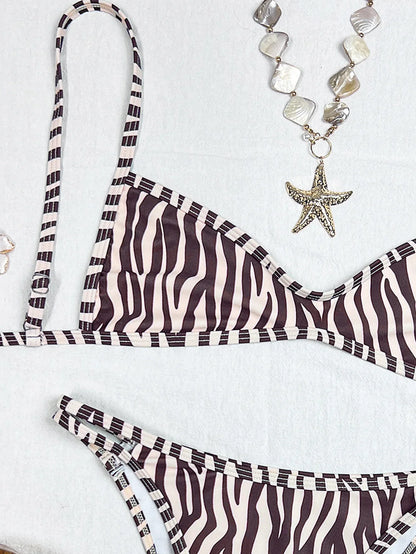 Sexy Coffee Polka Dot Print Bikini Set 2026 Women Pleate Push Up Bra Hollow Out Thong Swimsuit Summer Pool Bathing Suit Swimwear - -