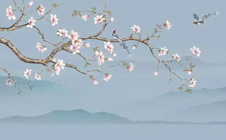 Flower Bird Landscape Wallpaper Kia Day Design