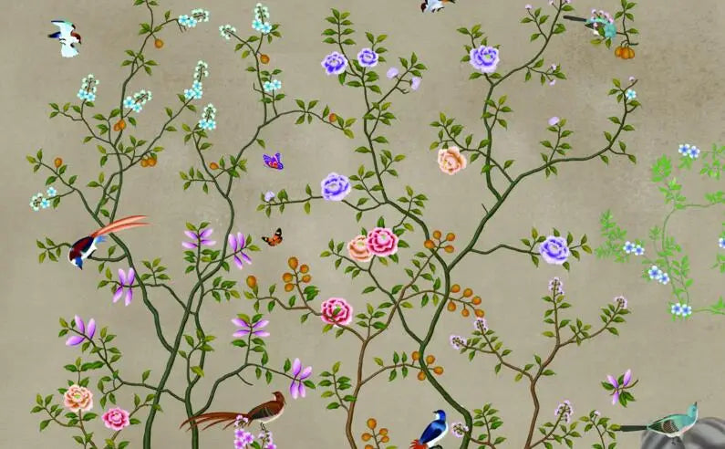 Flower Bird Landscape Wallpaper Kia Day Design