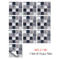 10pcs Mosaic Hard Tiles Sticker 2d Peel & Stick white black