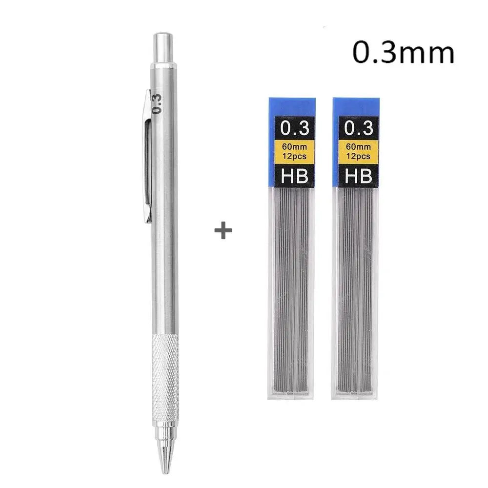 0.3 0.5 0.7 0.9 1.3 2.0mm Metal Mechanical Pencil HB Pencil Set Kia Day Design