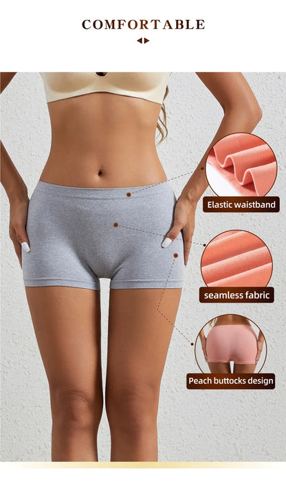 Women's underwear, compression pants, sports shorts, solid color underwear, comfortable and close fitting flat underwear - -
